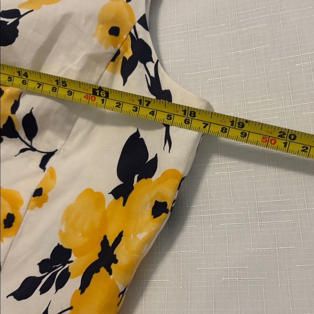 VTG J. Peterman White Shift Midi Dress w/Yellow Floral Design SZ 10 lined NWOT - Picture 6 of 12